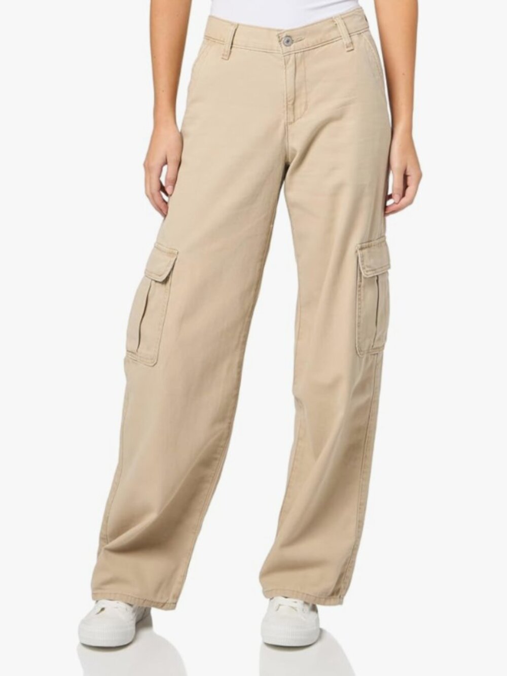 Levi's Women's Superlow Cargo Pants Jeans Travertine Beige 28 NWT Y2K